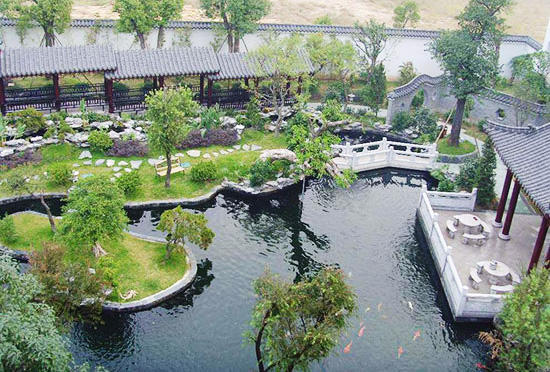 假山魚(yú)池景觀綠化